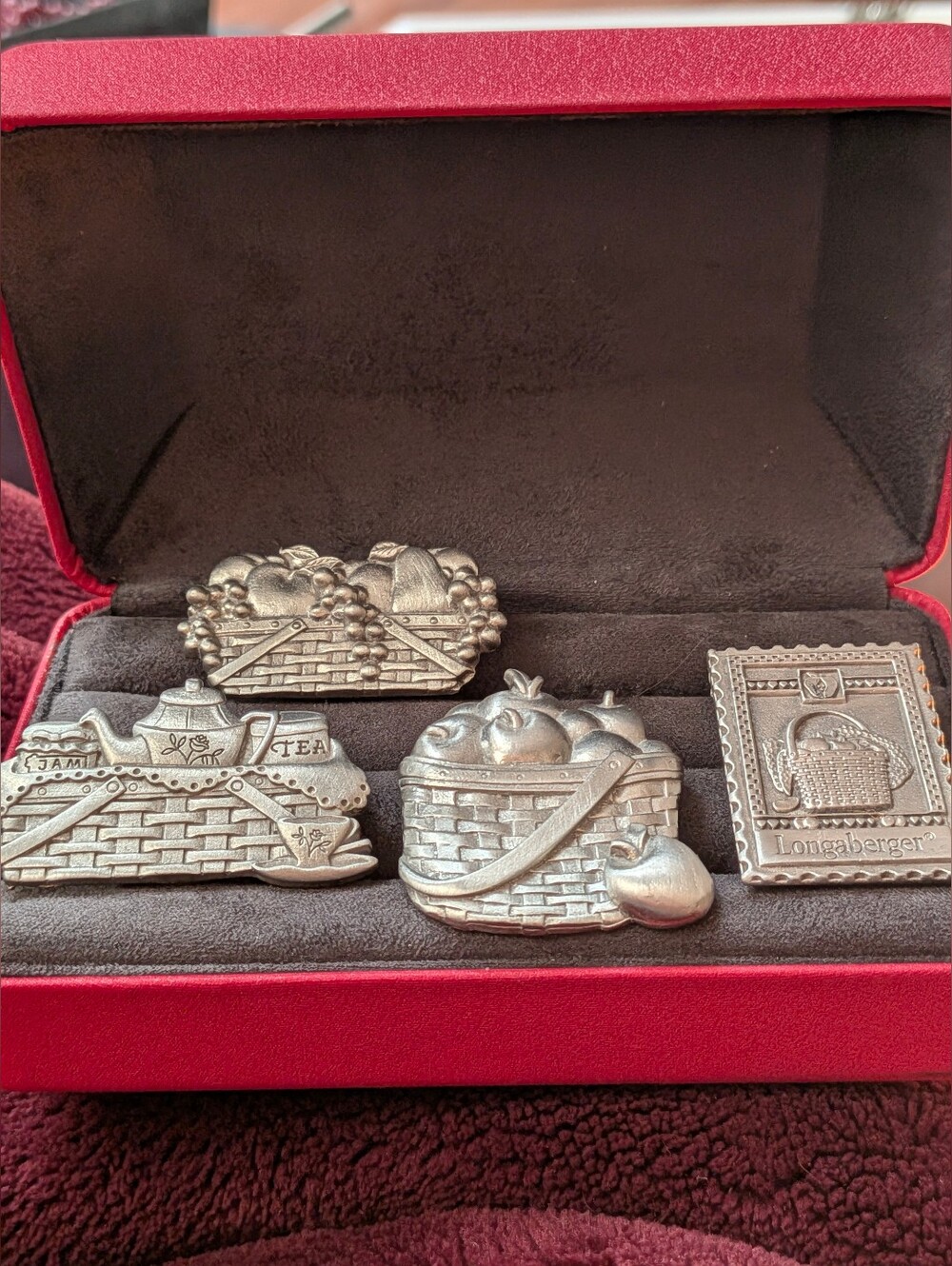 4 Pewter Kitchen Magnets